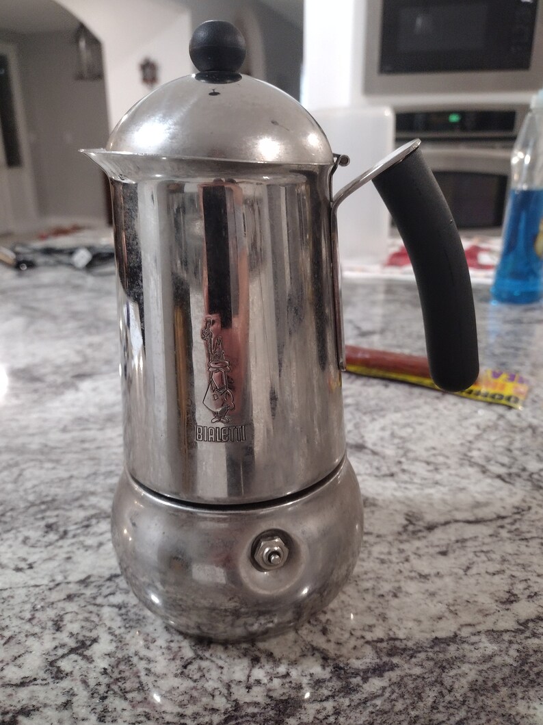 Vintage BIALETTI Kitty 2 Cup Stainless Steel Expresso Maker Etsy