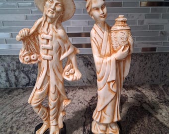Vintage Ceramic Oriental Statues