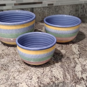 Set of 3 Vintage Retro Ceramic Serving Bowls, Italy