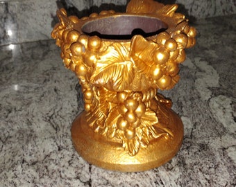 Vintage 1950s Gold Candle Holder