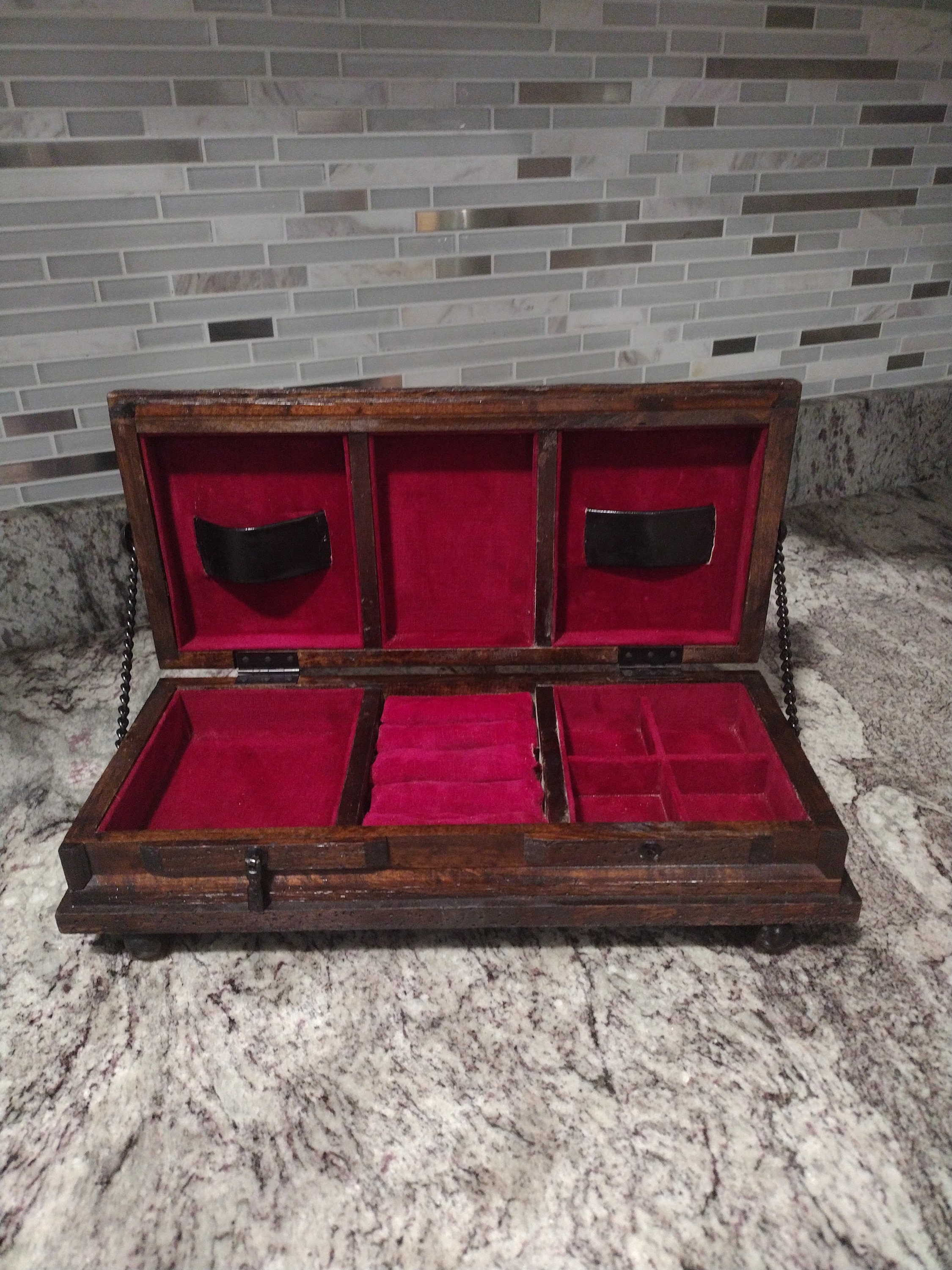 Vintage Japanese Mid Century Wooden Jewelry Trinket Box Etsy