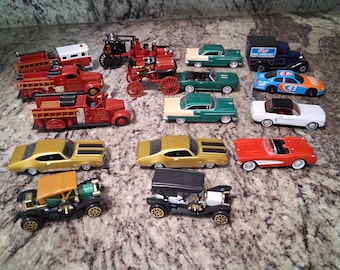 Vintage Toy Cars and Firetrucks