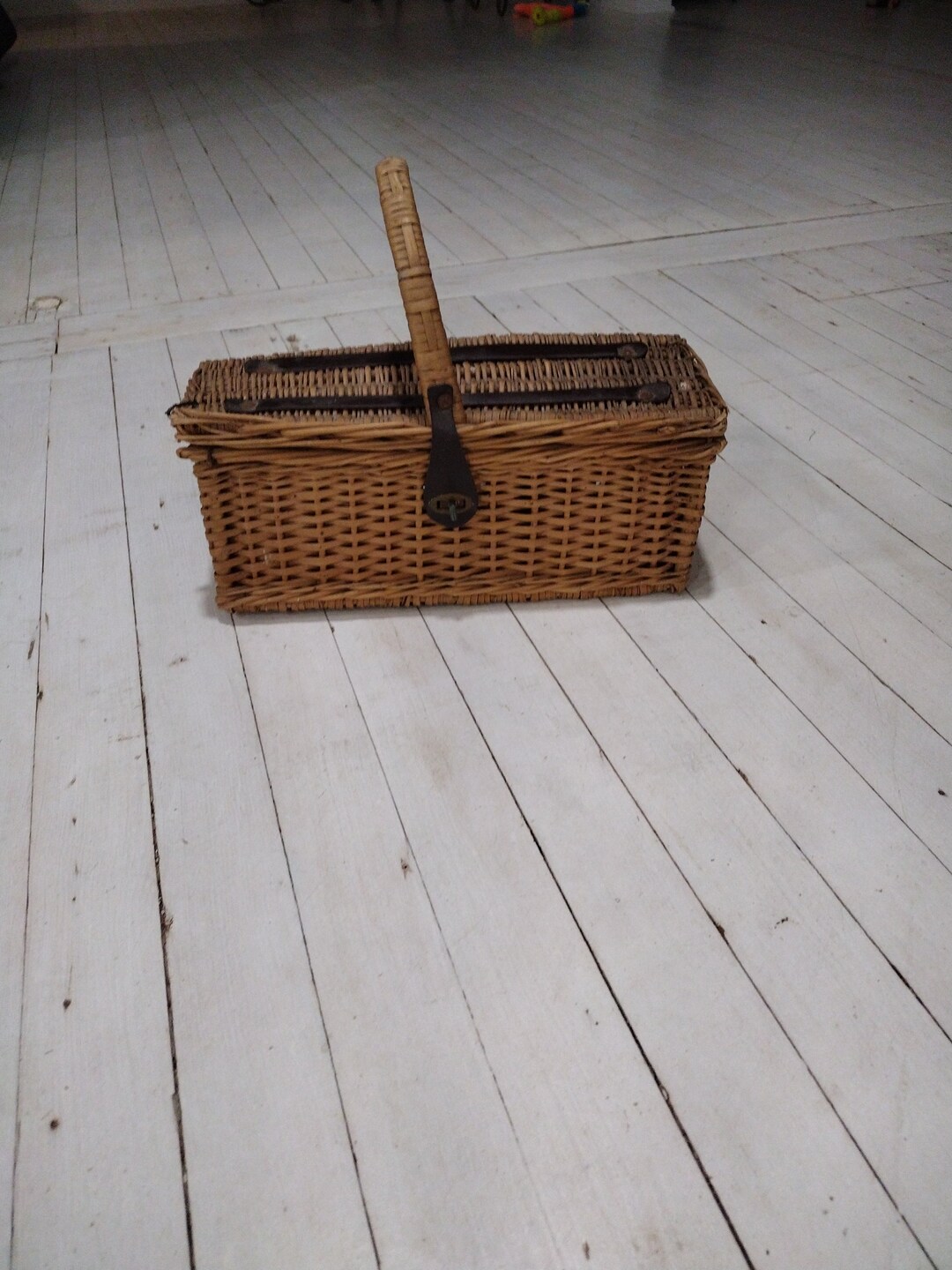 Vintage Wicker Trout Creel Basket Etsy