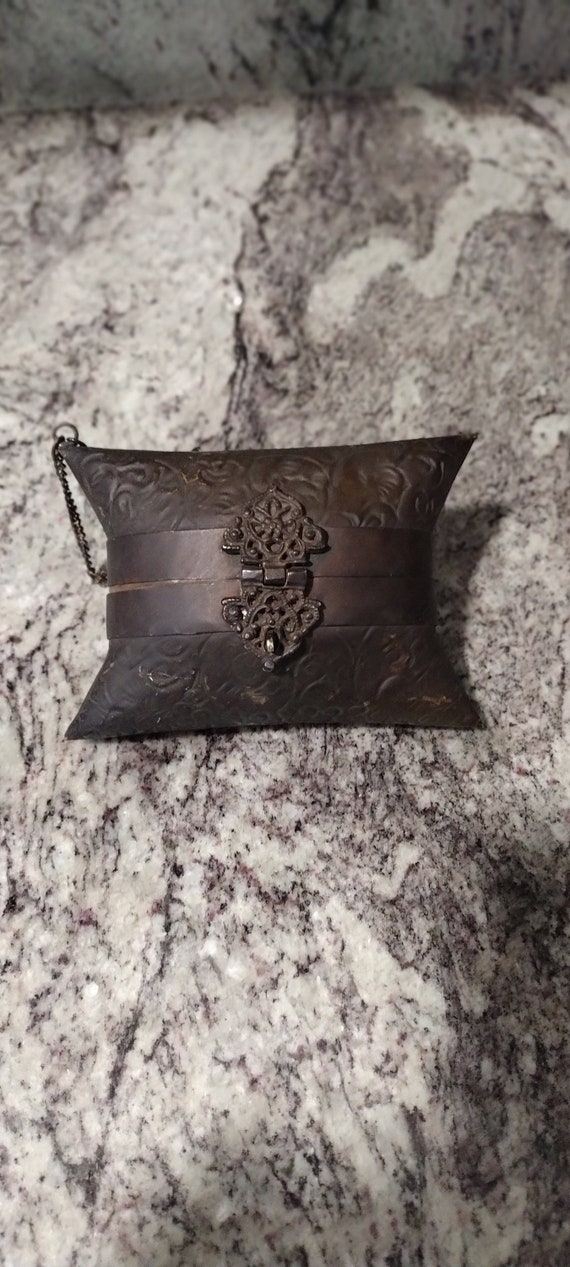 Vintage Pillow Purse 1920 1930s Brass Copper Art … - image 1