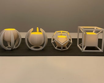 Geometric LED candle table lights (set of four)
