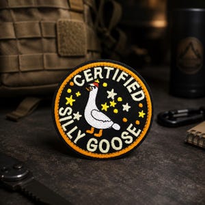 Premium Funny Goose Velcro Patch - Embroidered Tactical Patches with Hook and Loop, Durable for Backpacks, Jackets, Hats, Dog Harnesses