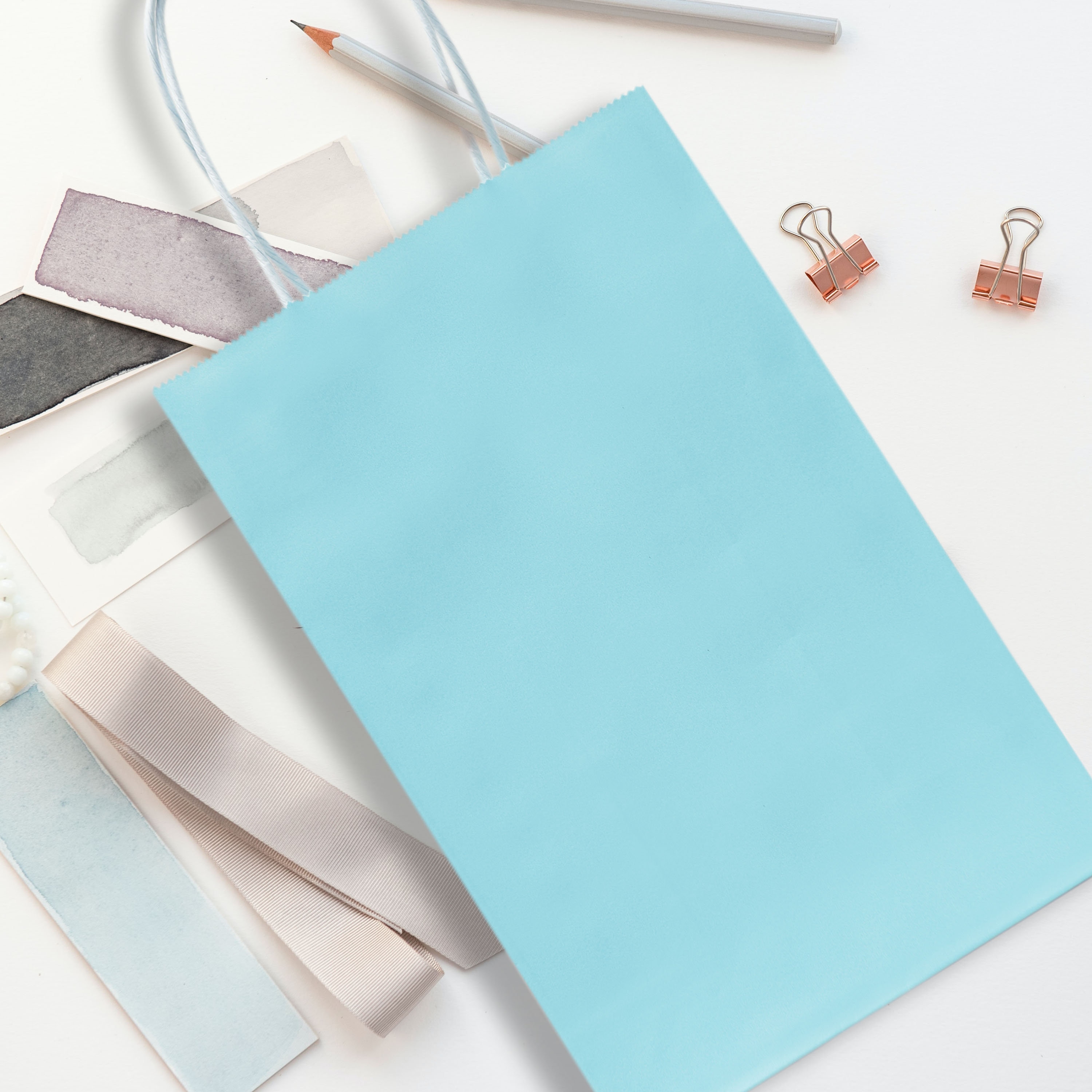 Light Blue Gift Bags Small Gift Bags With Handle. Great for Gifts, Wedding, Birthday, Shower