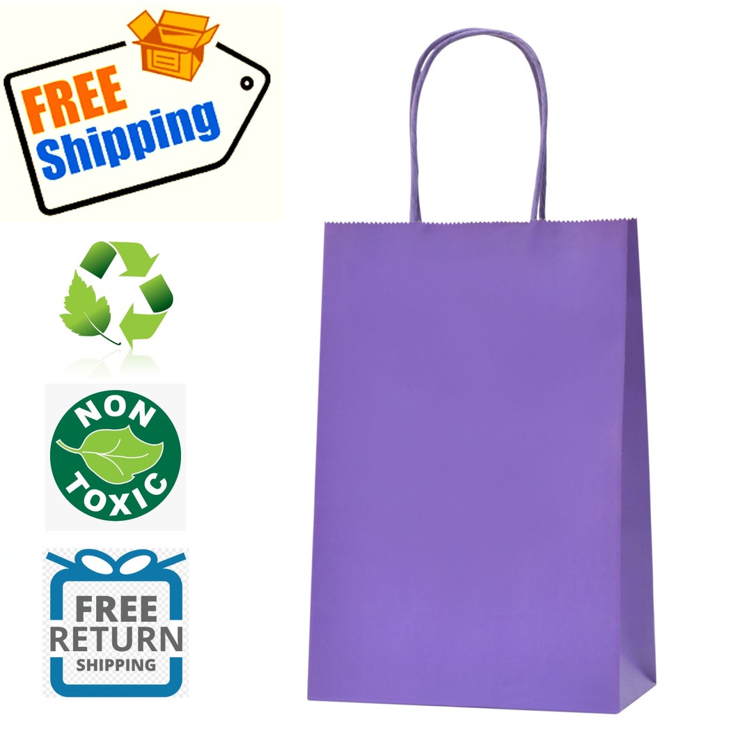 Purple Gift Bags Small Gift Bags With Handle. Great for Christmas