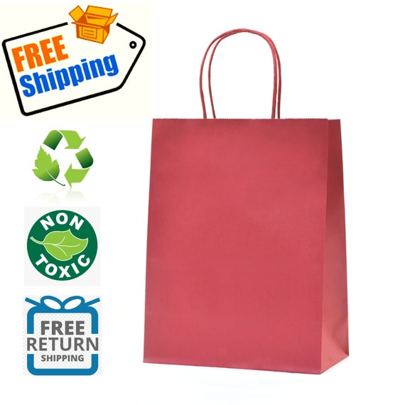 Red Paper Gift Bags With Handle Medium Size. Great Bags for Customization Christmas Gift Shopping Party Favor Treat Goodies Tchotchke Etsy
