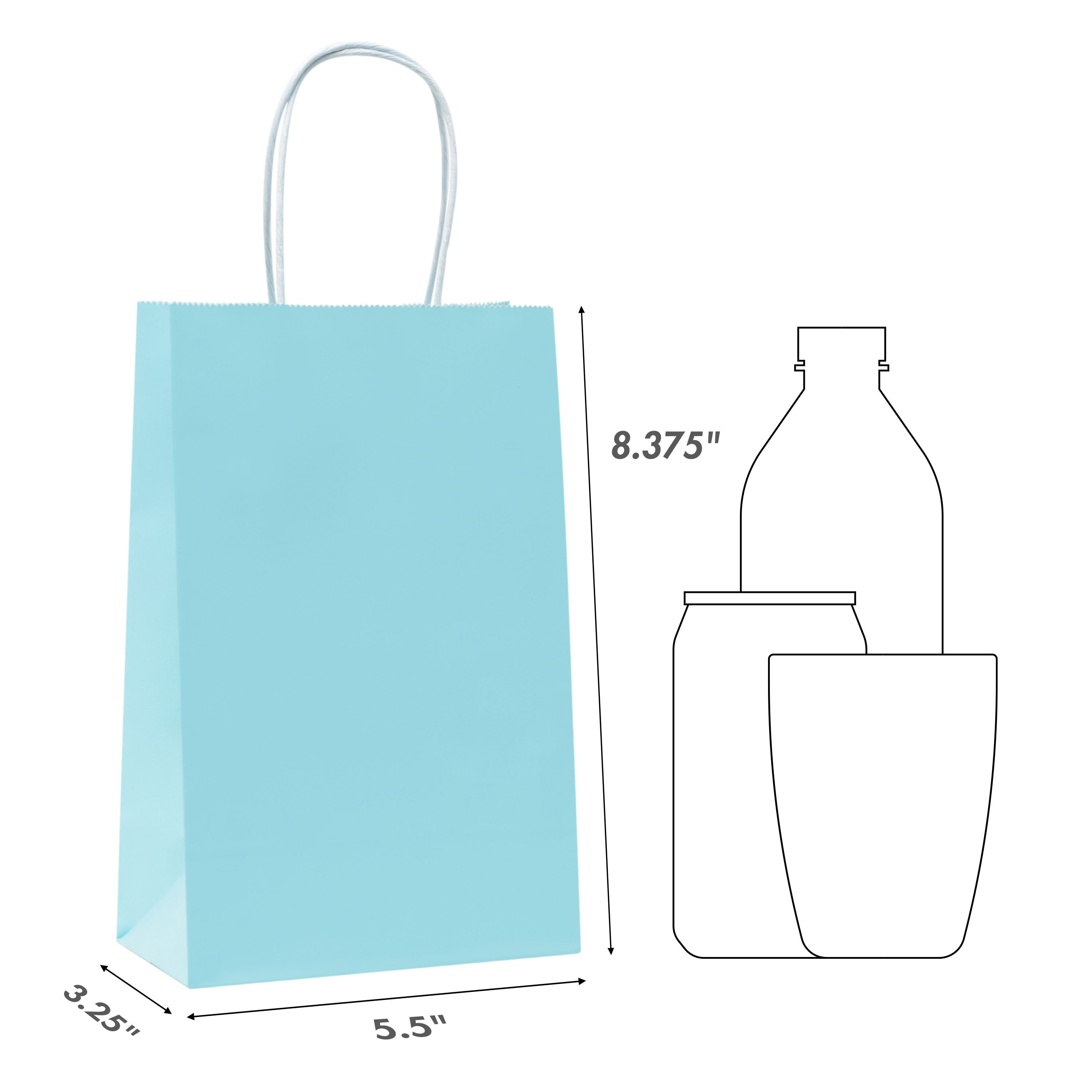 Light Blue Gift Bags Small Gift Bags With Handle. Great for Gifts