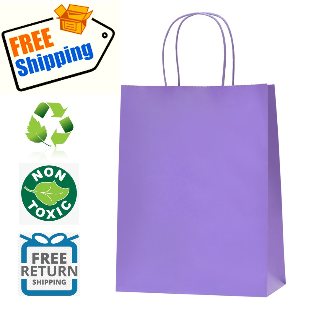 Purple Gift Bags Bulk Pack Medium Gift Bags With Handle. Great for
