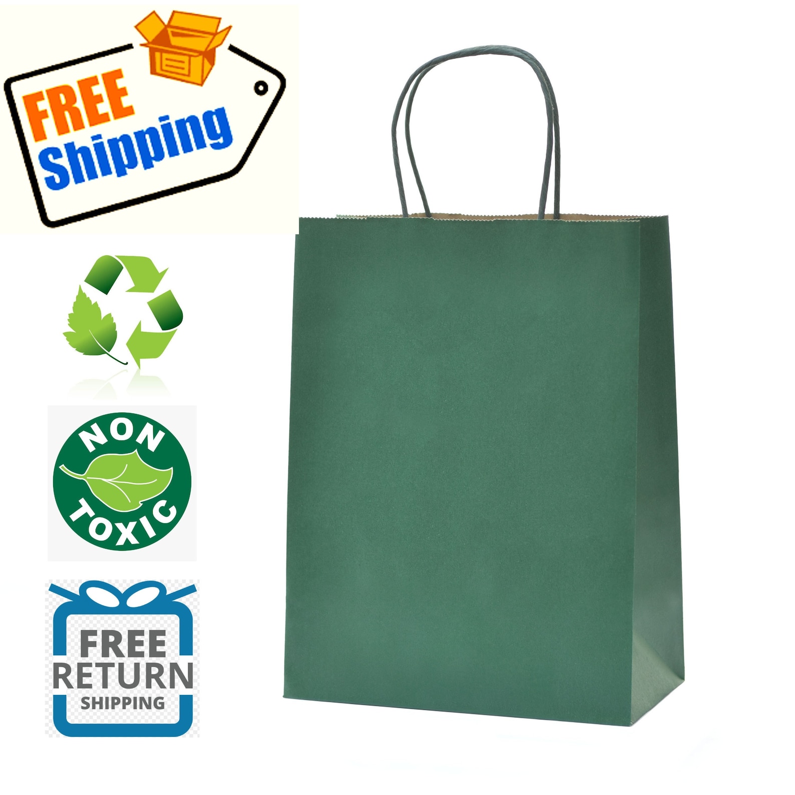 Hunter Green Paper Gift Bags With Handle Medium Size. Great Etsy