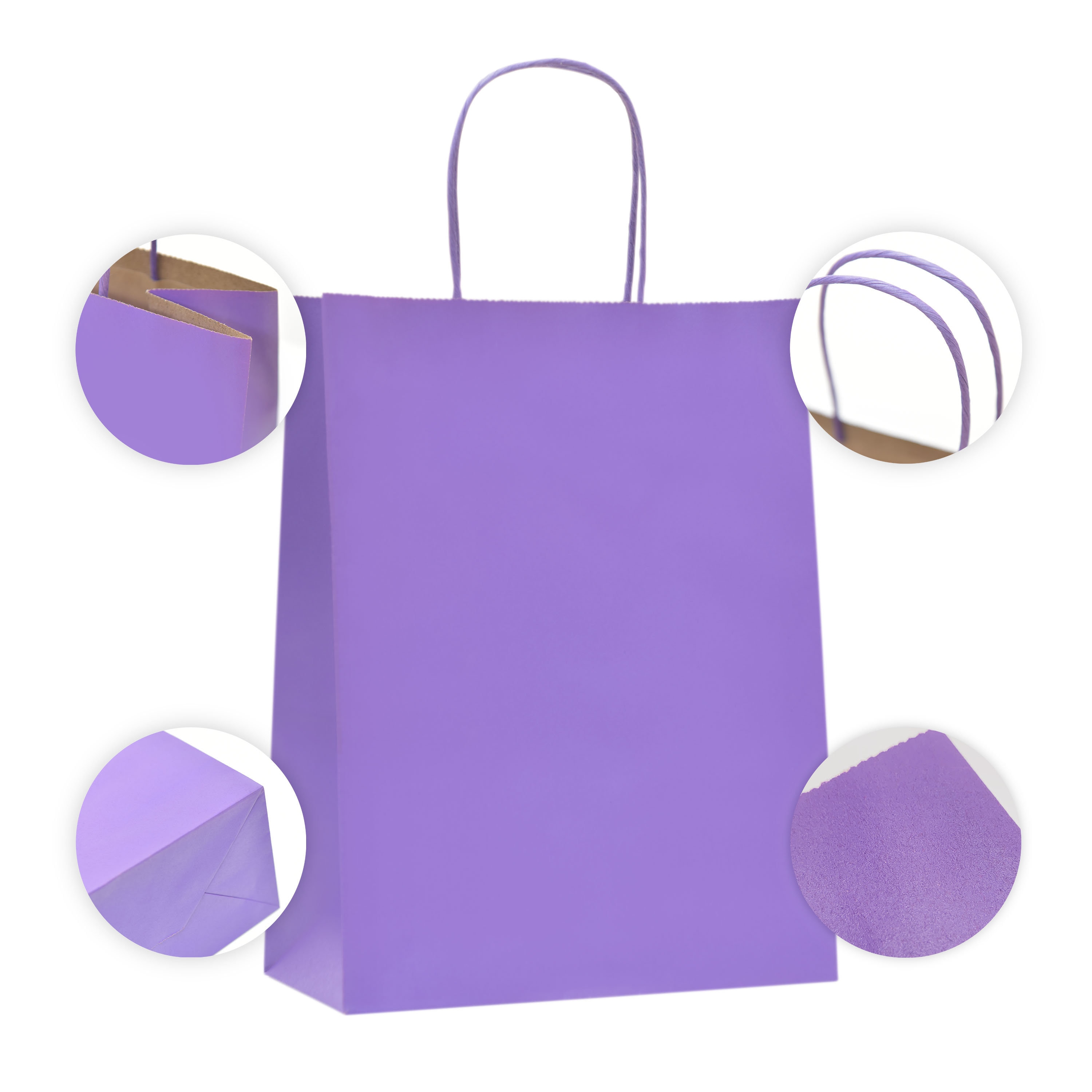 Purple Gift Bags Bulk Pack Medium Gift Bags With Handle. Great for