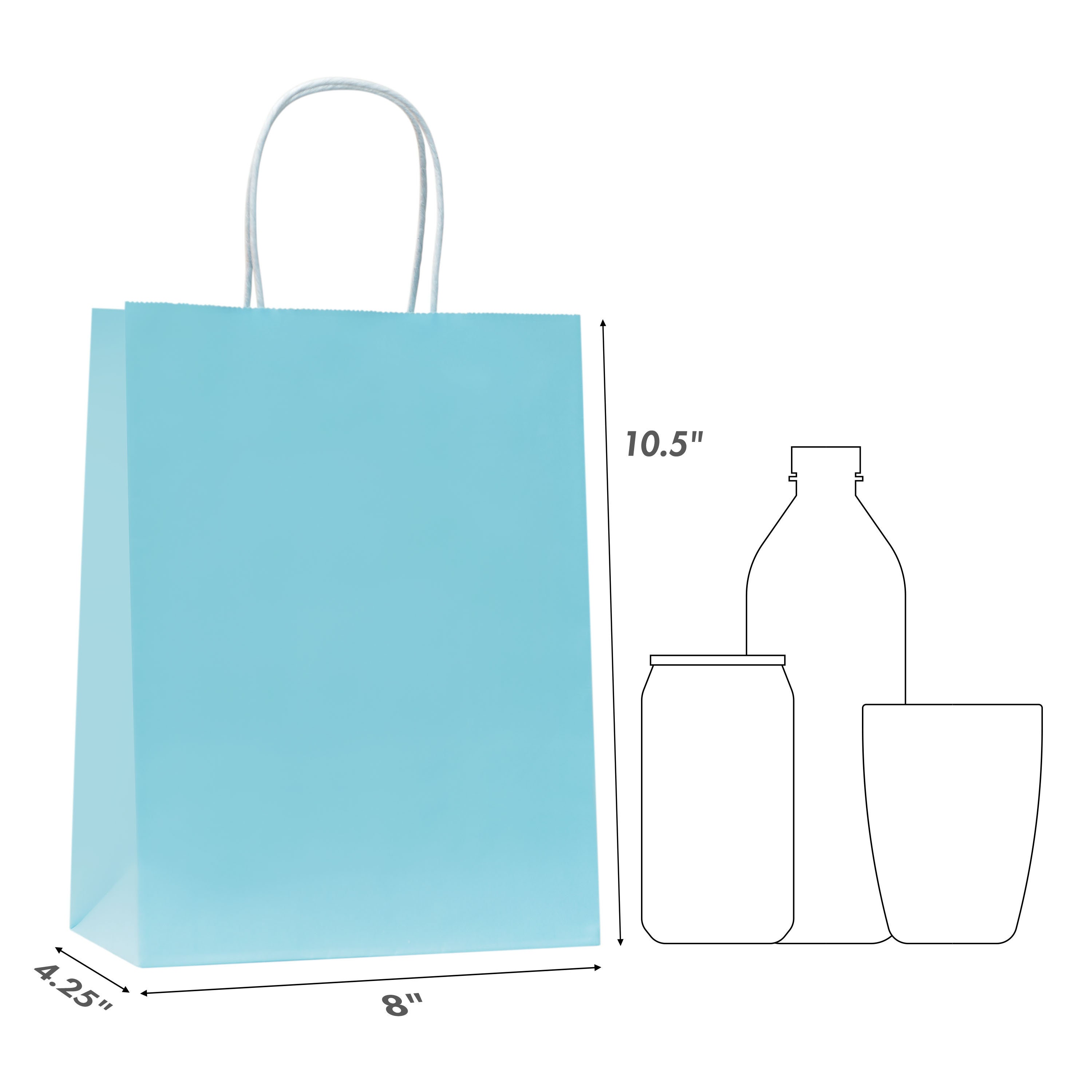Light Blue Gift Bags Bulk Pack Medium Gift Bags With Handle. for Gifts