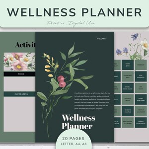 Digitaler Wellness-Planer, Angst-Planer, Ziel-Planer, Mahlzeiten-Planer, digitaler Planer, druckbare Planer-Seiten, iPad-Planer, Journal