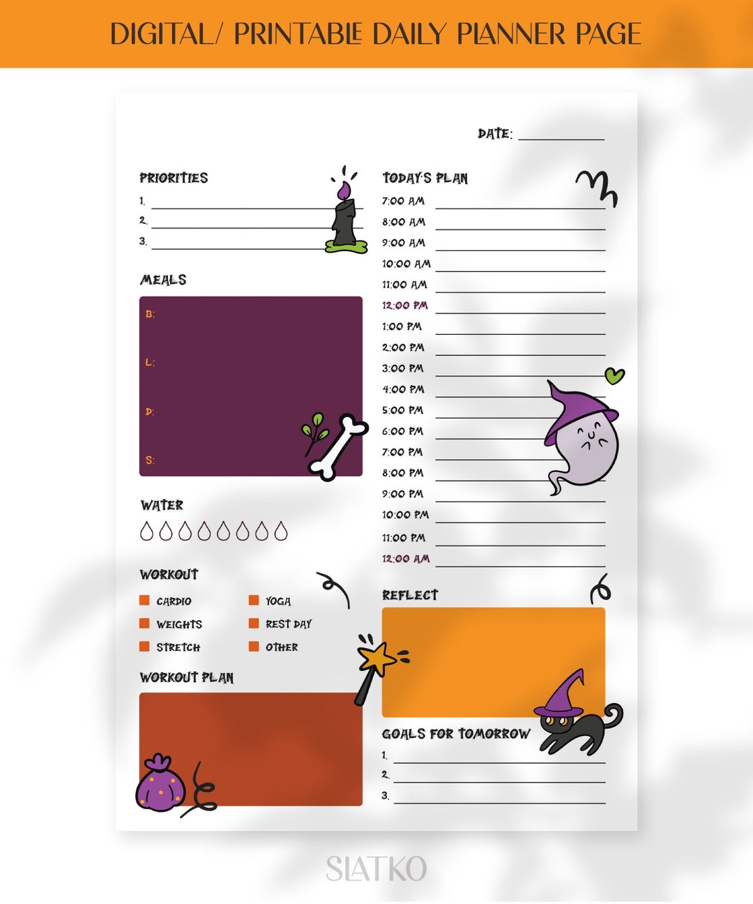 Halloween Planner Page, Digital Planner, Printable Planner, Goodnotes ...