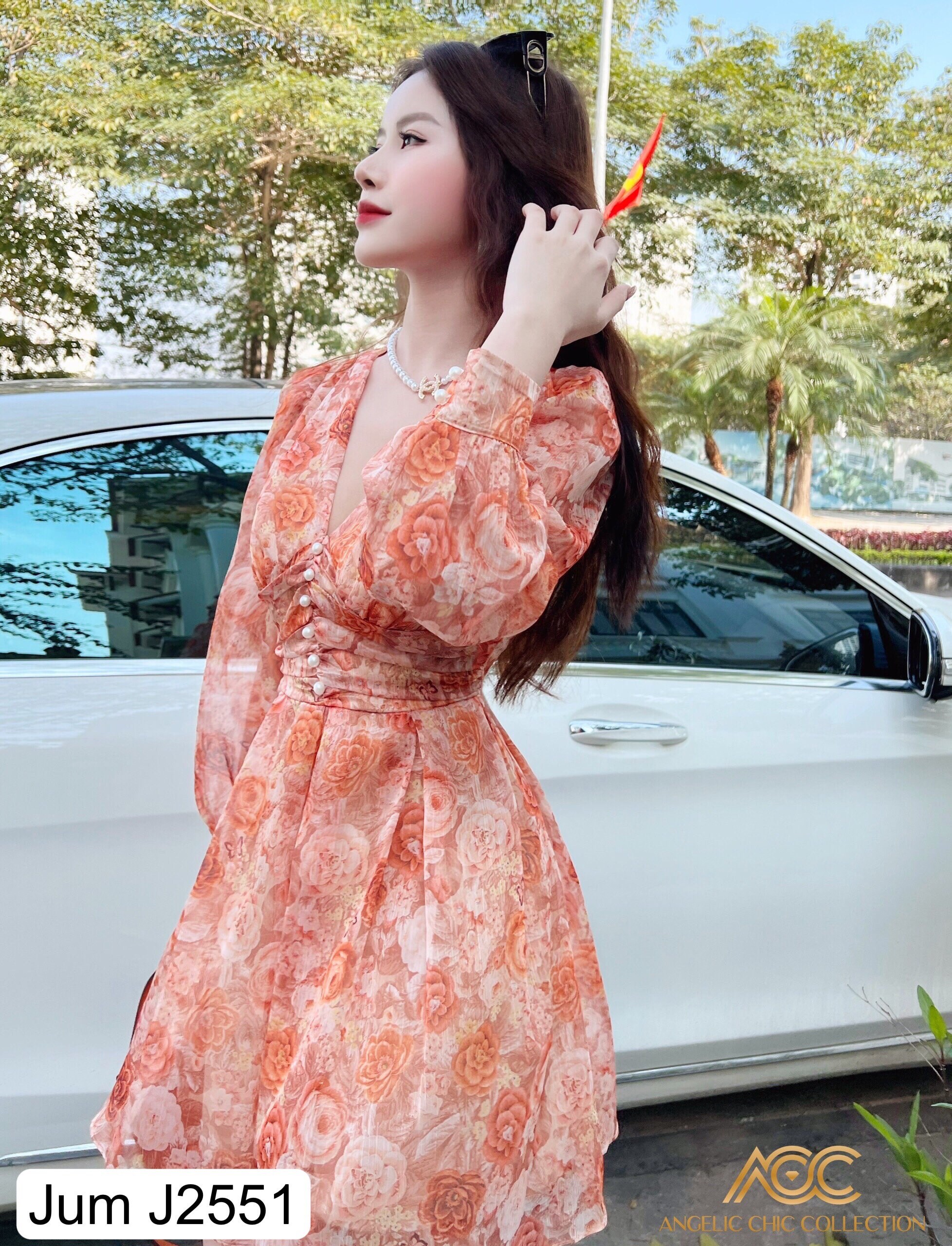 floral print chiffon dress Vintage Floral Chiffon Maxi Dress: Deep V-Neck, Long Sleeve Gown