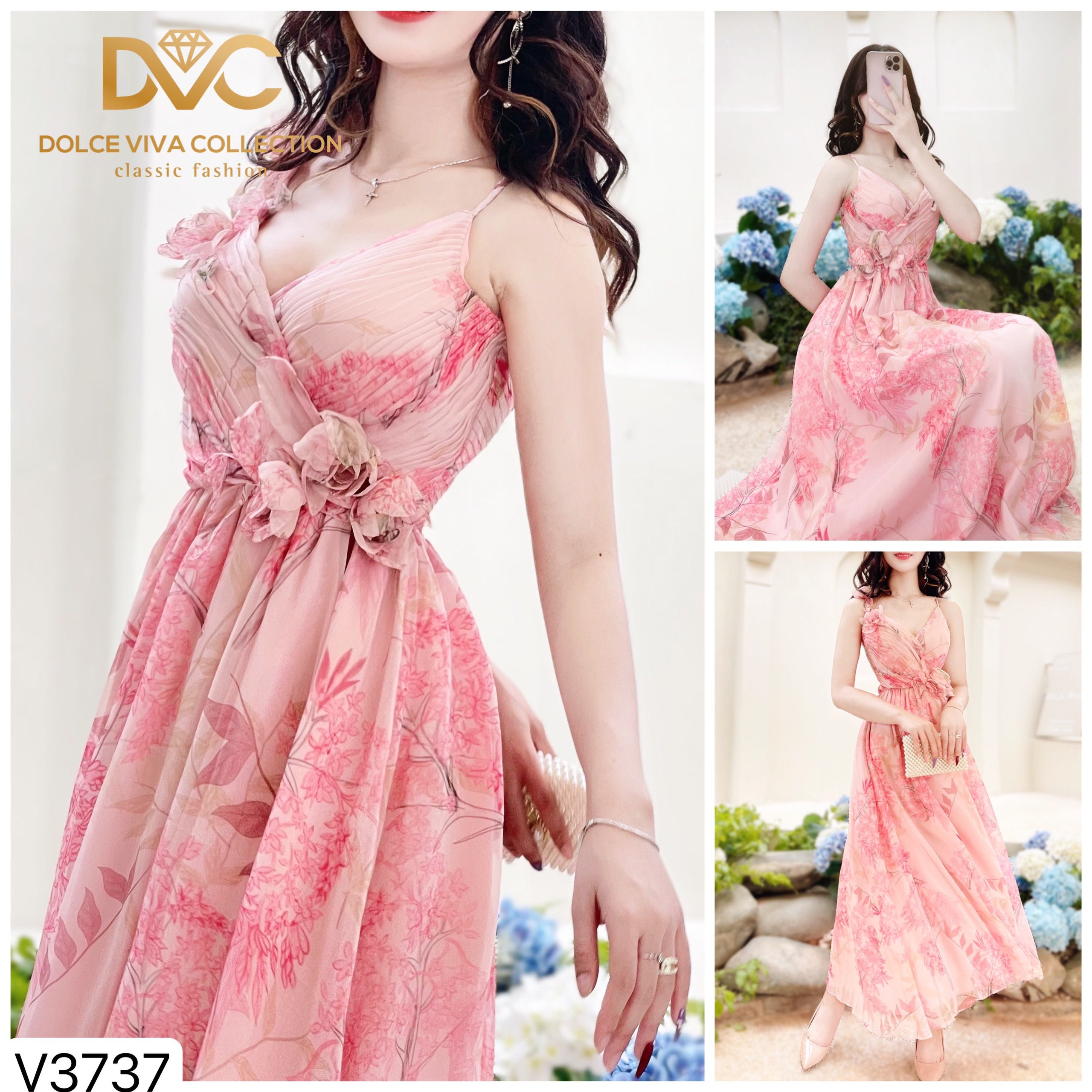 ladies pink floral dress Petal and Pup Anisa Maxi Dress