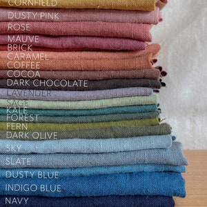 AUTHENTIC Soft Organic 100% Washed Linen Fabric by the Yard for sewing. Enzyme washed, European flax, OKEO-TEX certified. Ships from U.S.