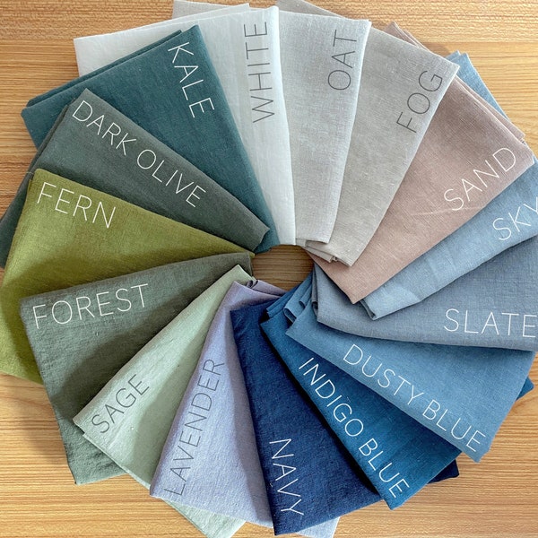 LINEN FAT QUARTERS - Soft Organic Linen Fabric for Quilting, Embroidery, Craft. Enzyme washed 100% European flax, Premium Fabric, 18x22"