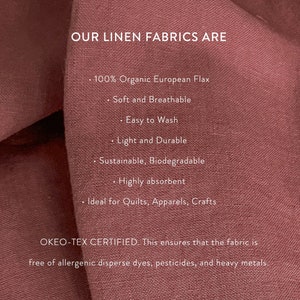 LINEN FAT QUARTERS Soft Organic Linen Fabric for Quilting, Embroidery, Craft. Enzyme washed 100% European flax, Premium Fabric, 18x22 画像 9