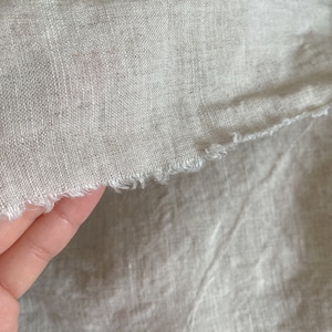 Organic Un-dyed Raw Soft Linen, 100% European Flax, Enzyme Washed, Natural fabric by the yard, OKEO-TEX certified. Ships from U.S. image 2