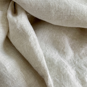 Organic Un-dyed Raw Soft Linen, 100% European Flax, Enzyme Washed, Natural fabric by the yard, OKEO-TEX certified. Ships from U.S. image 4