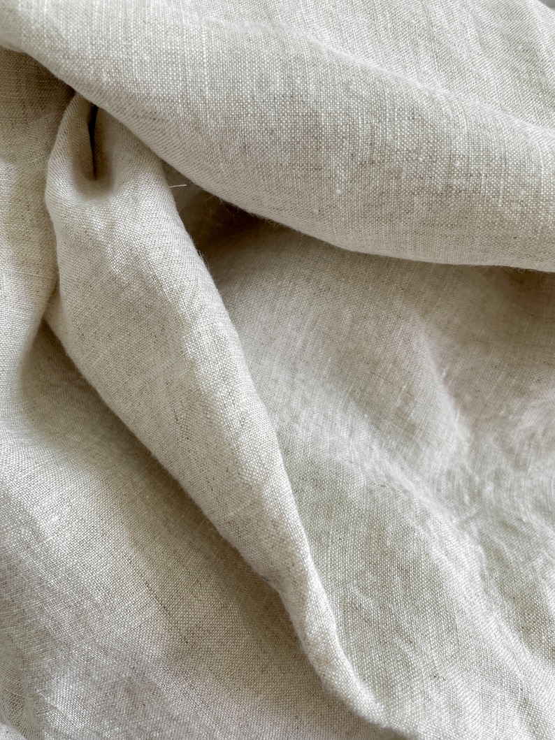 Organic Un-dyed Raw Soft Linen, 100% European Flax, Enzyme Washed, Natural fabric by the yard, OKEO-TEX certified. Ships from U.S. image 4