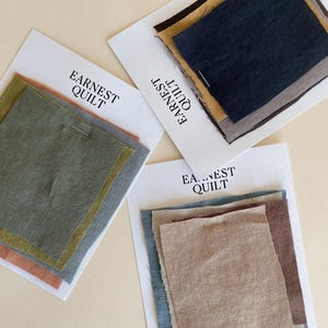 Pruébelo antes de comprar, Muestras de tela de lino orgánico, carta de colores, lino OEKO-TEX, lino europeo, telas para acolchado, indumentaria, manualidades
