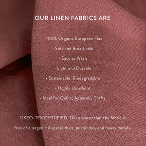 Enzyme Washed Linen Premium Quality 100% Organic Linen Fabric by the Yard. European flax, OKEO-TEX certified. Ships from U.S.A. image 10