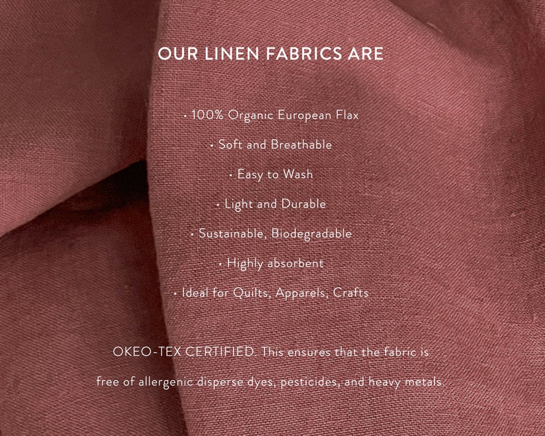 ORGANIC LINEN Fat Quarters Soft Linen for Quilting, Embroidery, Craft. Enzyme washed 100% European flax, Premium Fabric image 9