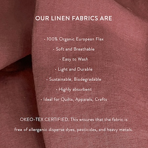 Organic Un-dyed Raw Soft Linen, 100% European Flax, Enzyme Washed, Natural fabric by the yard, OKEO-TEX certified. Ships from U.S. image 6