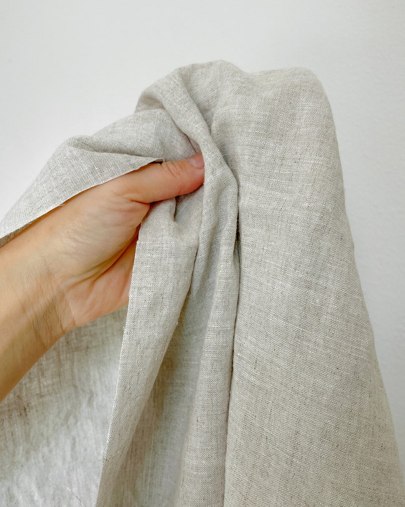 Organic Un-dyed Raw Soft Linen, 100% European Flax, Enzyme Washed, Natural fabric by the yard, OKEO-TEX certified. Ships from U.S. image 3