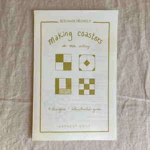 4 Design Coasters PDF Pattern, Quilt Pattern, DIY Tutorial, Printable Zine, Digital Pattern by Earnest Quilt image 1