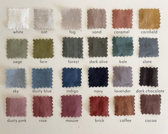 20+ COLORS Organic 100% Linen Fabric by the Yard, Enzyme washed, European flax, OKEO-TEX certified. Ships from U.S.