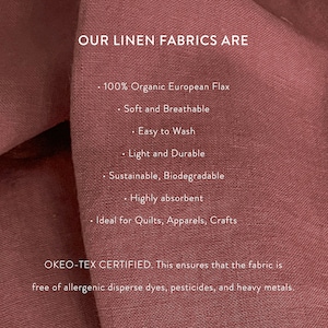 LINEN FAT QUARTERS Soft Organic Linen Fabric for Quilting, Embroidery, Craft. Enzyme washed 100% European flax, Premium Fabric, 18x22 image 10
