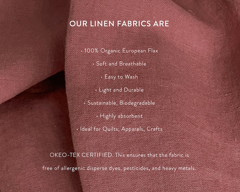 LINEN FAT QUARTERS Soft Organic Linen Fabric for Quilting, Embroidery, Craft. Enzyme washed 100% European flax, Premium Fabric, 18x22 image 10