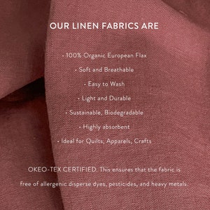 Soft Linen for Quilt, Apparel, Embroidery Enzyme Washed 100% Organic Linen Fabric by the Yard. European flax, OKEO-TEX certified image 8