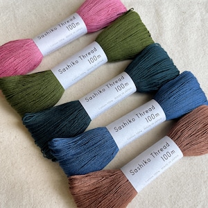 Single or Sets - 100m Cotton Sashiko Thread, Quilt Embroidery Thread, 100m Skein, Premium Threads by Olympus