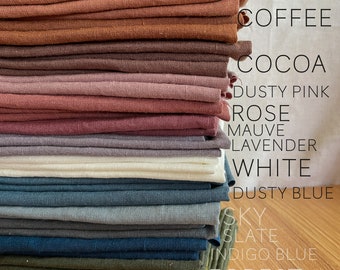 Soft Linen for Quilt, Apparel, Embroidery | Enzyme Washed | 100% Organic Linen Fabric by the Yard. European flax, OKEO-TEX certified