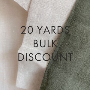 20% Bulk Discount Organic Linen 20 Yards per color Soft Organic Premium Linen Fabric, European flax, OKEO-TEX certified. Ships from U.S. image 1