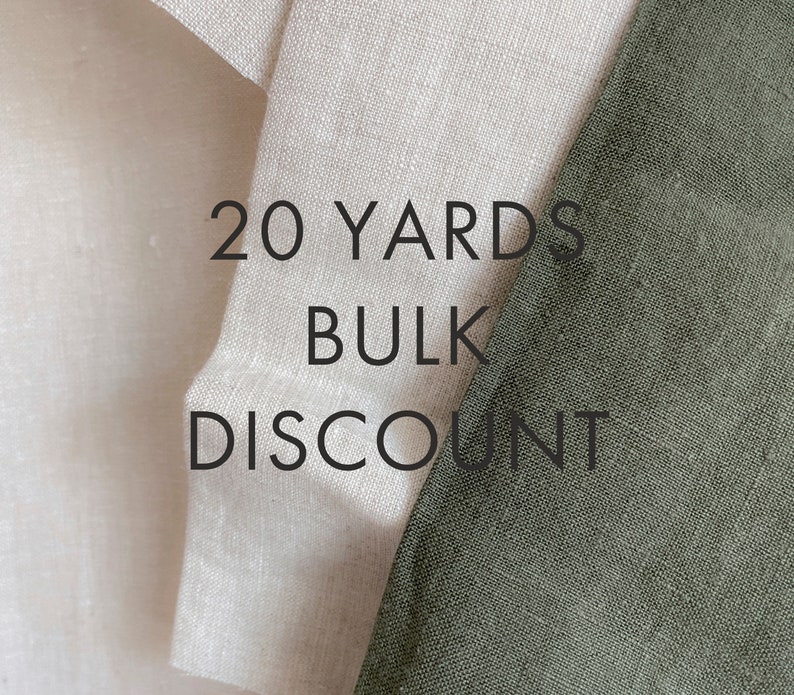 20% Bulk Discount Organic Linen 20 Yards per color Soft Organic Premium Linen Fabric, European flax, OKEO-TEX certified. Ships from U.S. image 1