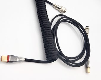 Custom Coiled Aviator Artisan USB-C Cable (Black)
