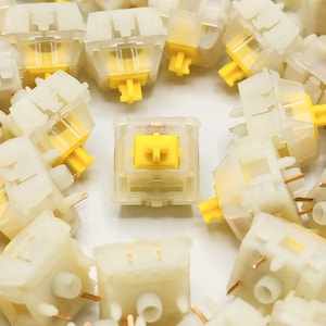 Gateron Cap V2 Milky Yellow Linear Switches Hand Lubed or Stock