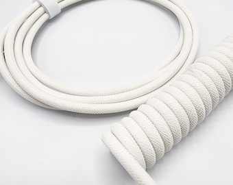 Custom Coiled Aviator Artisan USB-C Cable (White )