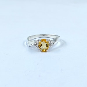 Natural Yellow Citrine Ring, 925 Sterling Silver, Statement Ring, November Birthstone Ring, Women&#39;s Ring, Handmade Jewelry, gift for her