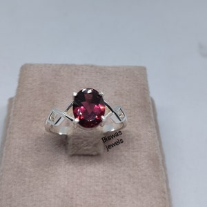 Red Garnet Celtic Style Ring, Handmade Silver Ring, 925 Sterling Silver, January Birthstone, Natural Gemstone Ring, Engagement Ring For Her