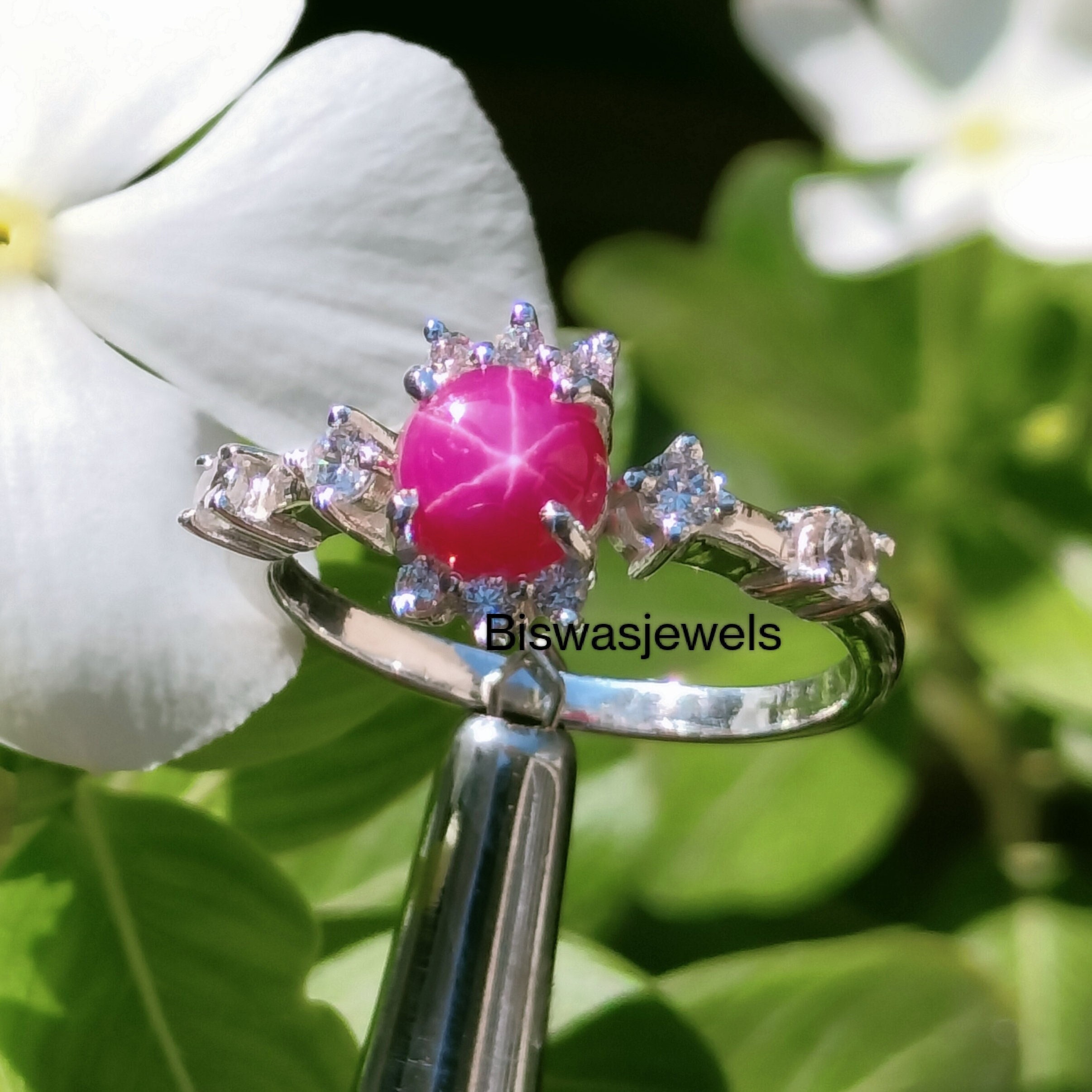 Star Promise Rings Pink Star Sapphire Promise Ring, CZ, 925 Sterling Silver - Etsy