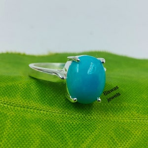 Handmade 925 Sterling Silver Turquoise Ring, December Birthstone