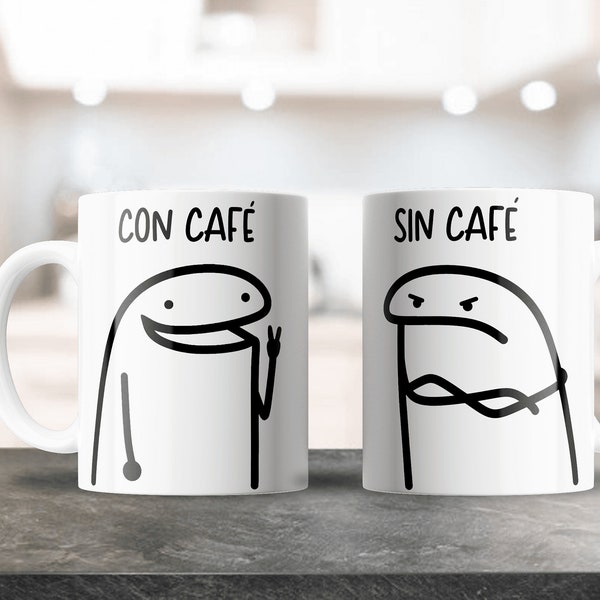 Con Cafe, Sin Cafe Mug Design, Sublimation design for 12oz Coffee Mugs, Coffee Mug Design, Plantilla Para Taza De Cafe, PNG Design